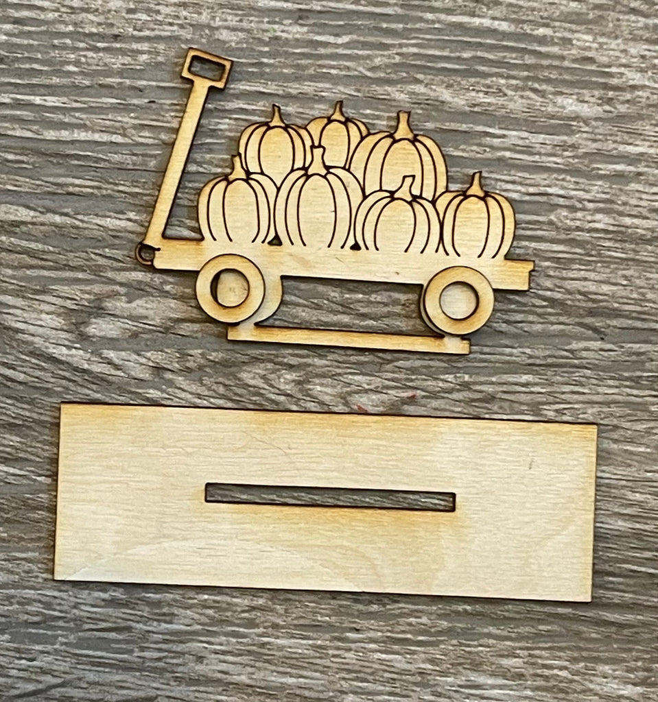 DIY Fall Farm Standing Pieces - Pumpkin Farm - Fall Shelf Decor Blank Kit - Tractor, Old Truck, Falling Leaves, Scarecrow Wood Blanks