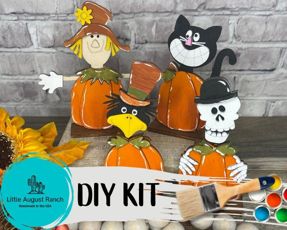 Fall Tiered Tray Decor Bundle DIY -Pumpkin Decor - Black Cat Decor - Halloween wood blanks