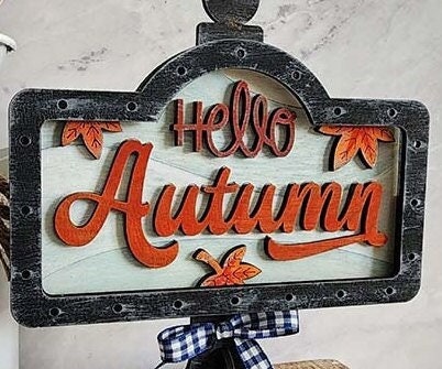 DIY Hello Autumn Interchangeable Sign - Drop in Frame