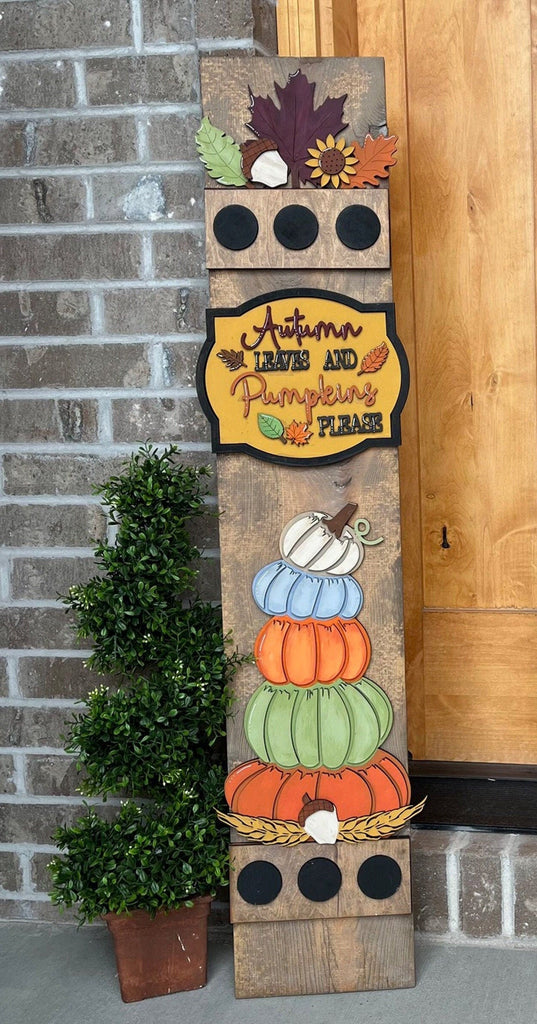 Autumn Pumpkins Add On Kit for Porch Leaner Toppers DIY Kit - Wood Blanks for Painting and Crafting