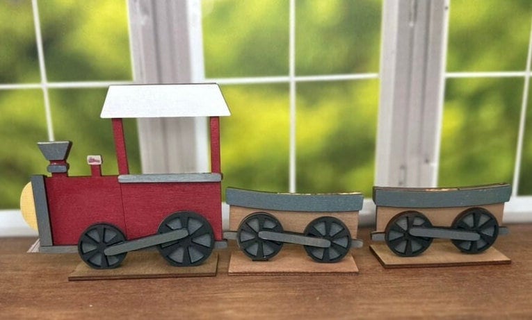 Train Cars for MINI Basket Decor - Wood Blanks for Crafting and Painting