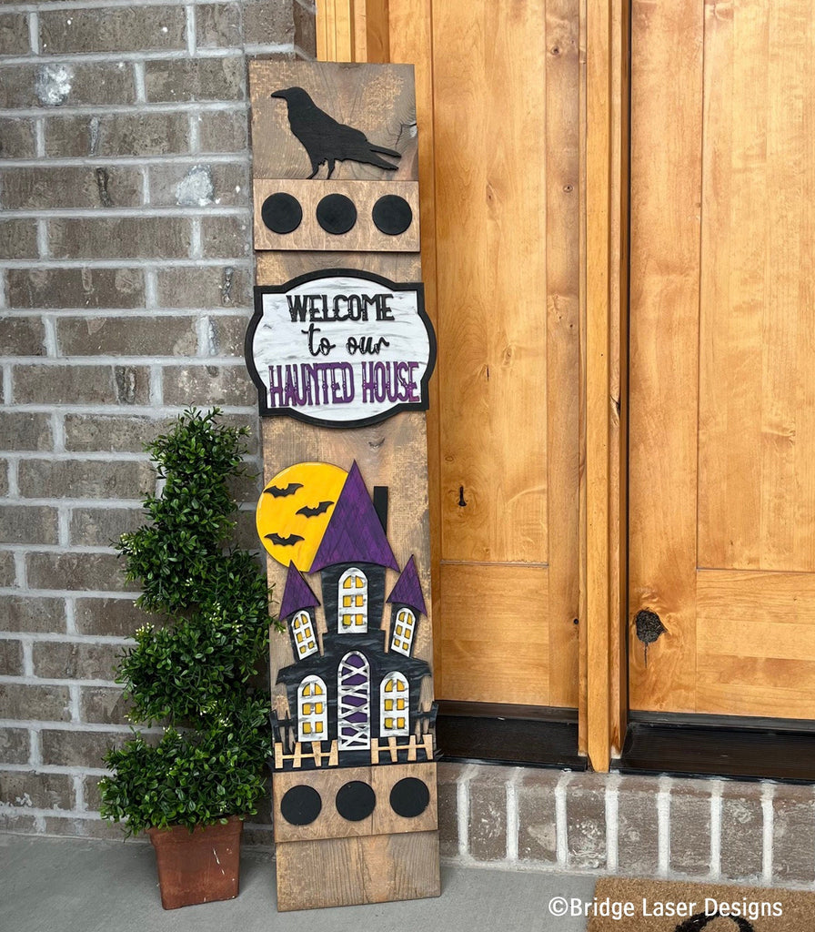 Haunted House Add On Kit for Porch Leaner Toppers DIY Kit - Wood Blanks for Painting and Crafting