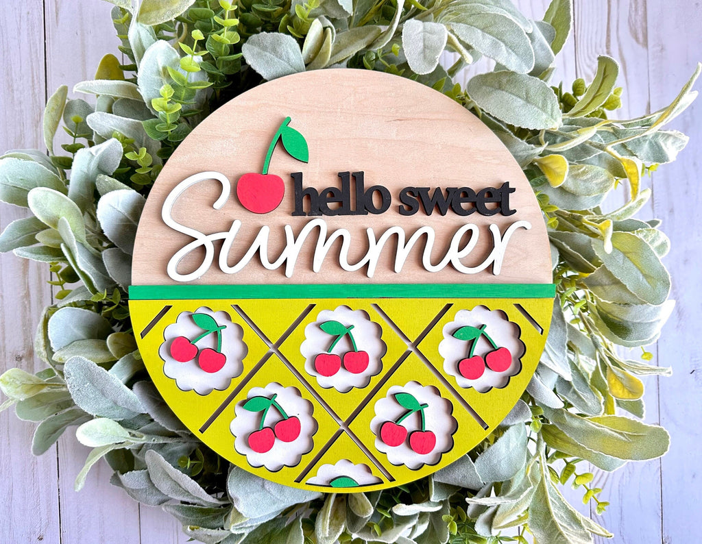 Hello Sweet Summer Cherry Door Hanger DIY Kit - Paint Kit Wall Hanging