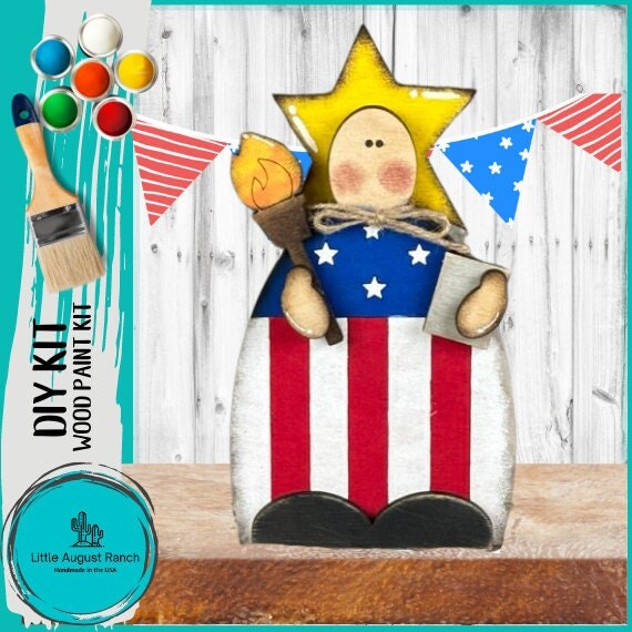 Chucky Primitive Patriotic Lady Liberty DIY - Wood Blanks for Painting and Crafting