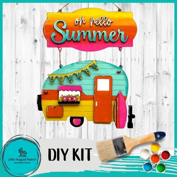 Summer Camper Hanger - DIY Wood Blanks for Painting and Crafting