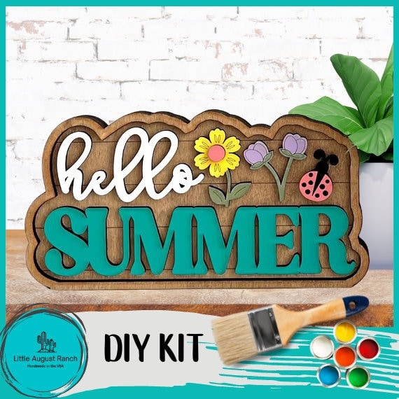 Summer Word Block - DIY Wood Blank Paint Kit