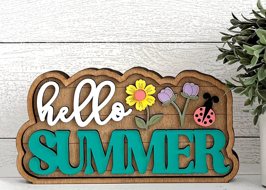 Summer Word Block - DIY Wood Blank Paint Kit