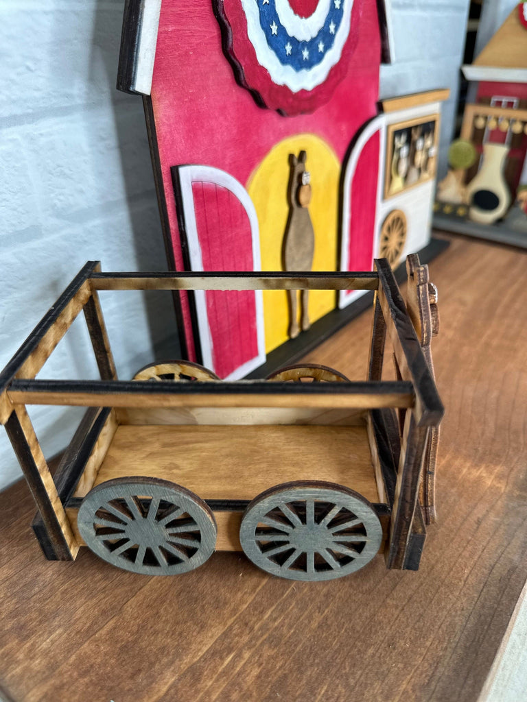 Main Street USA, Americana Carriage Rides Self Standing Shelf Decor - DIY Wood Blanks to Paint and Decorate