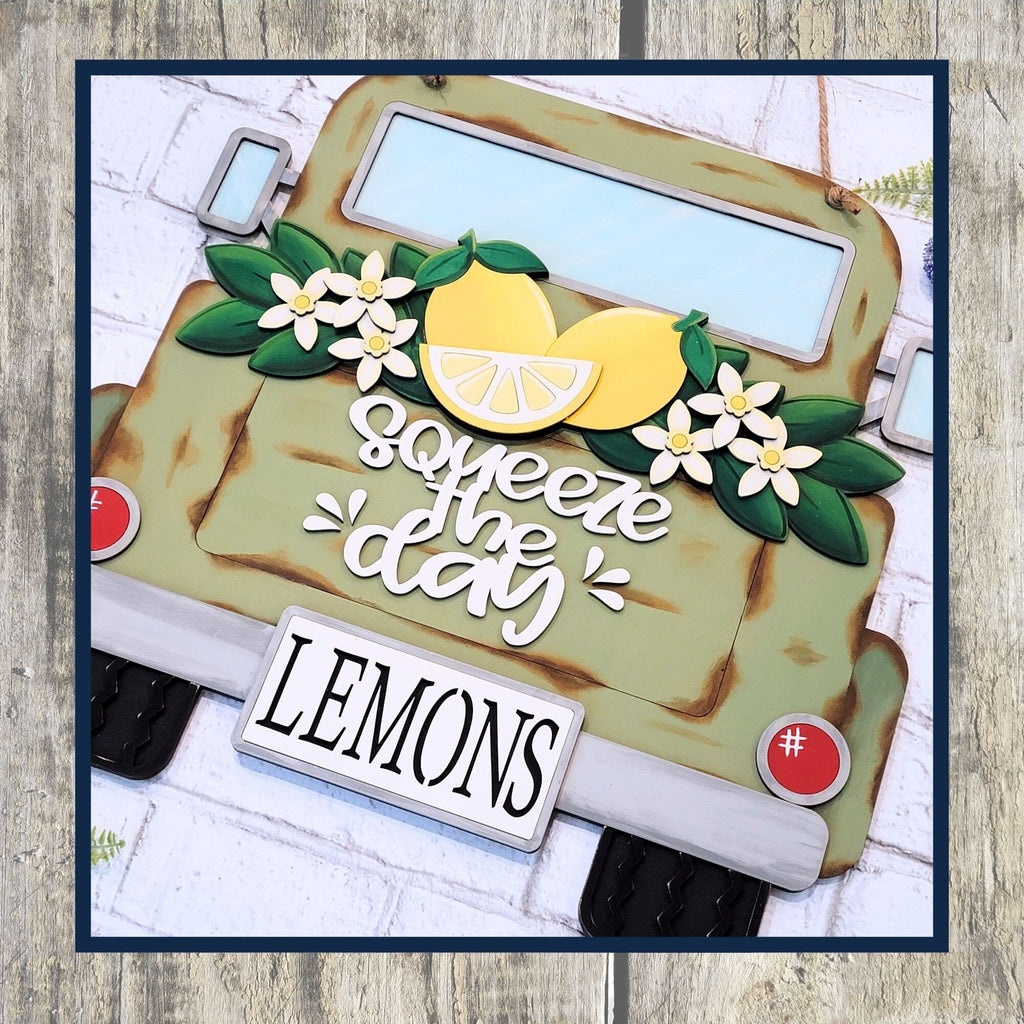 Squeeze the Day Lemon Truck- DIY Wood Blanks for Painting and Crafting