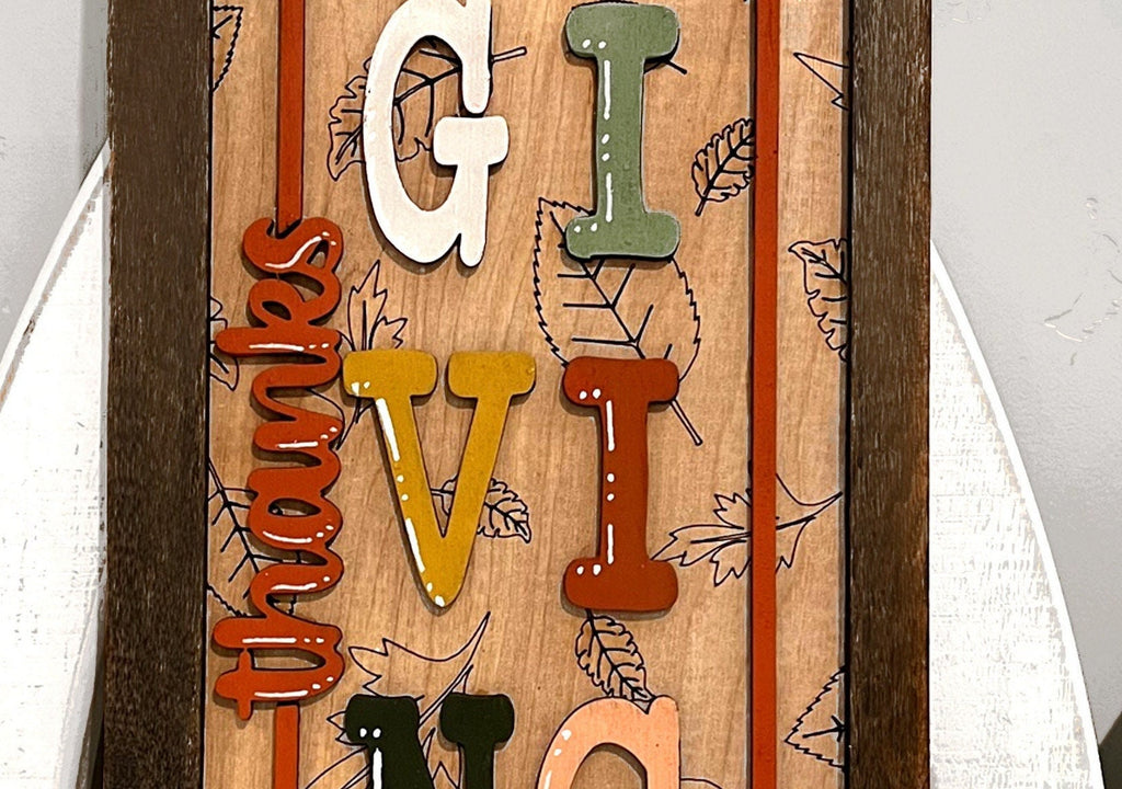 Friends Giving Framed Sign - DIY Wood Blank Paint and Craft Kit