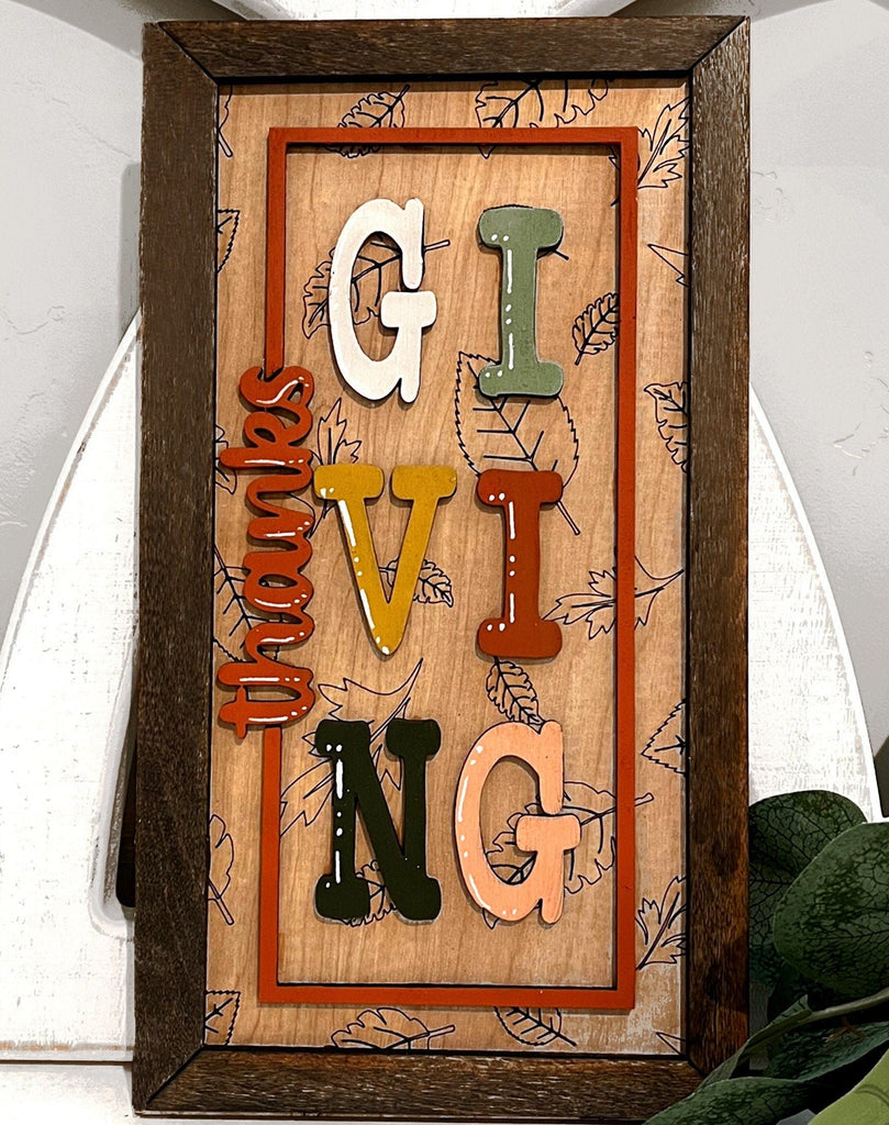 Friends Giving Framed Sign - DIY Wood Blank Paint and Craft Kit