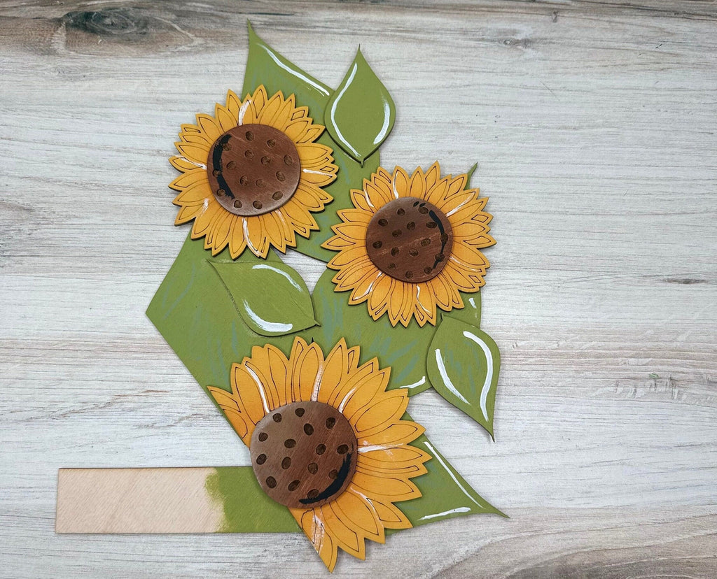 Sunflowers Seasonal Bucket Door Hanger Insert- Wood Blanks for Painting and Decorating