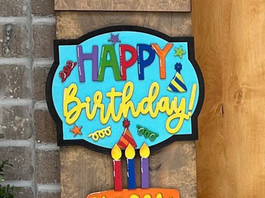 Birthday On Kit for Porch Leaner Toppers DIY Kit - Wood Blanks for Painting and Crafting