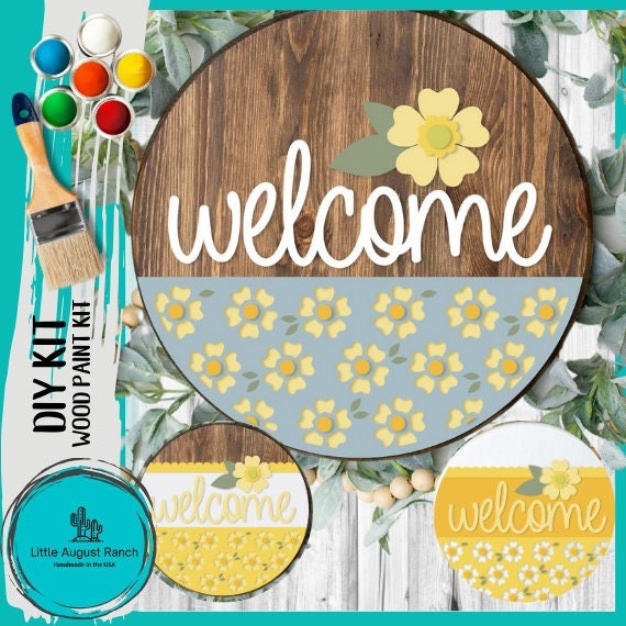 Buttercup Welcome Door Hanger DIY Kit - Paint Kit Wall Hanging