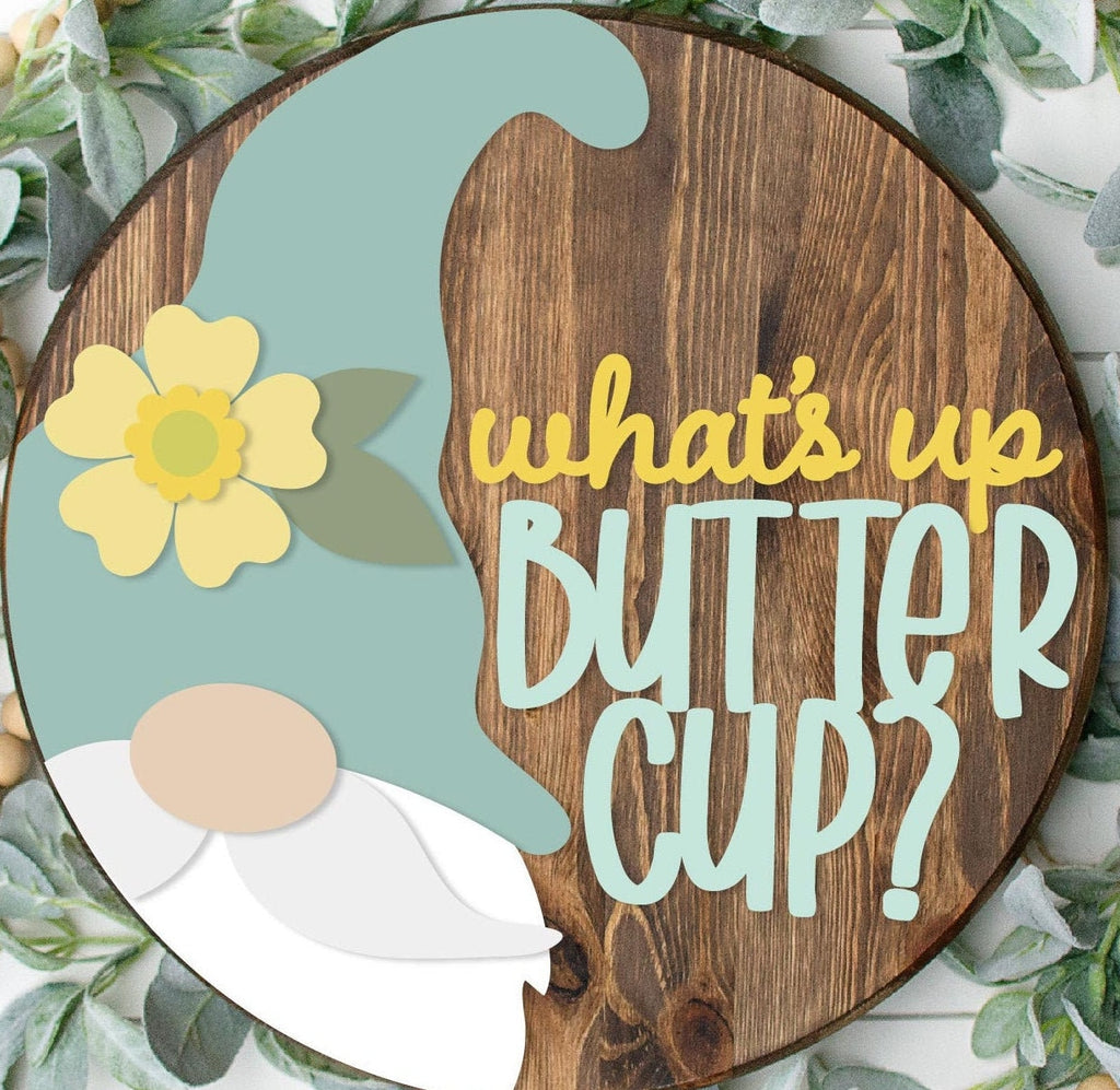 What&#39;s Up Buttercup? Gnome Summer Door Hanger DIY Kit - Paint Kit Wall Hanging