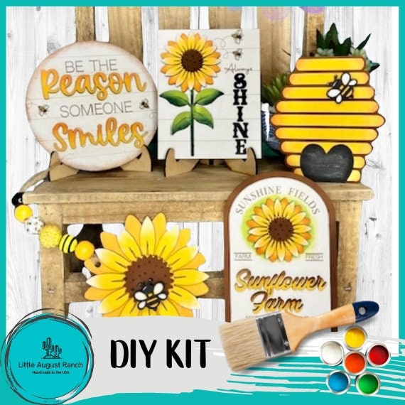 Sunflower Tiered Tray Decor Bundle DIY -Wood Blanks to Paint and Craft