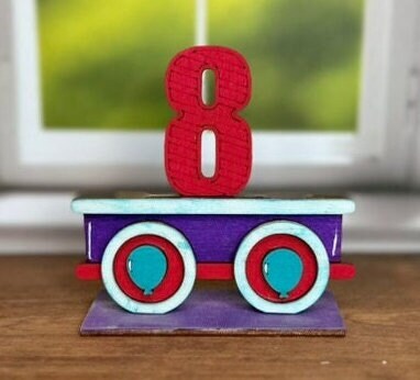 Birthday Train Set - Wood Blanks for Crafting and Painting