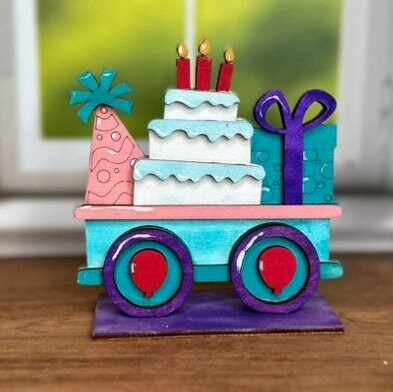 Birthday Train Set - Wood Blanks for Crafting and Painting