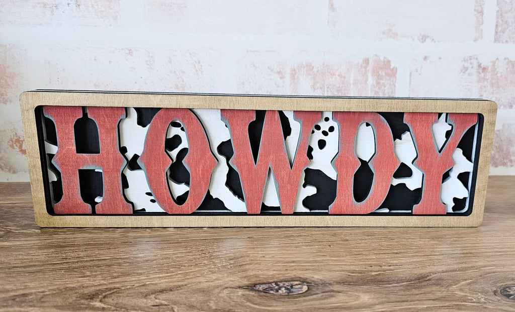 Chunky Howdy Shelf Sitter Sign - Wood Blanks to Paint and Craft