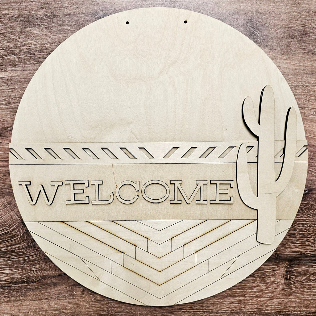 Cactus Boho Welcome Hanger - Wood Blanks to Paint and Craft