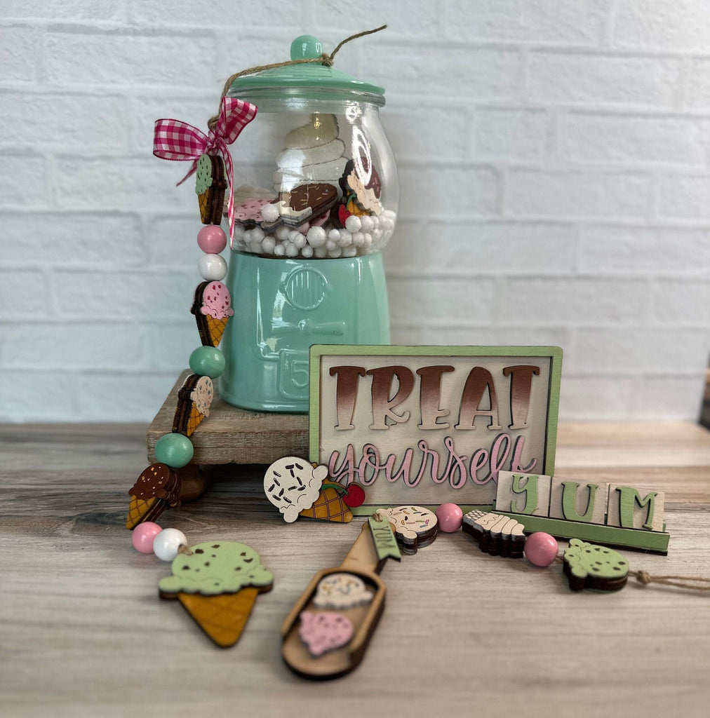 Ice Cream 4 Piece Bundle Set- Tier Tray Decor