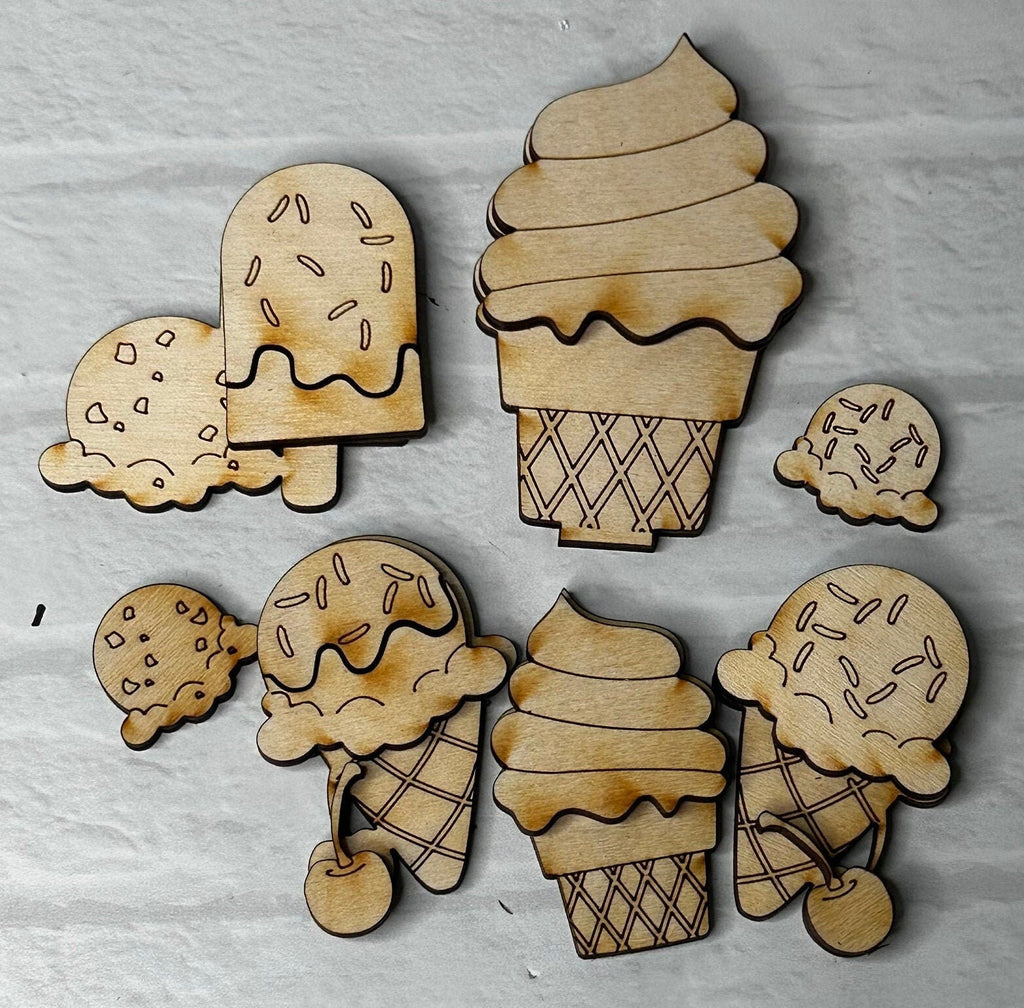 Ice Cream 4 Piece Bundle Set- Tier Tray Decor