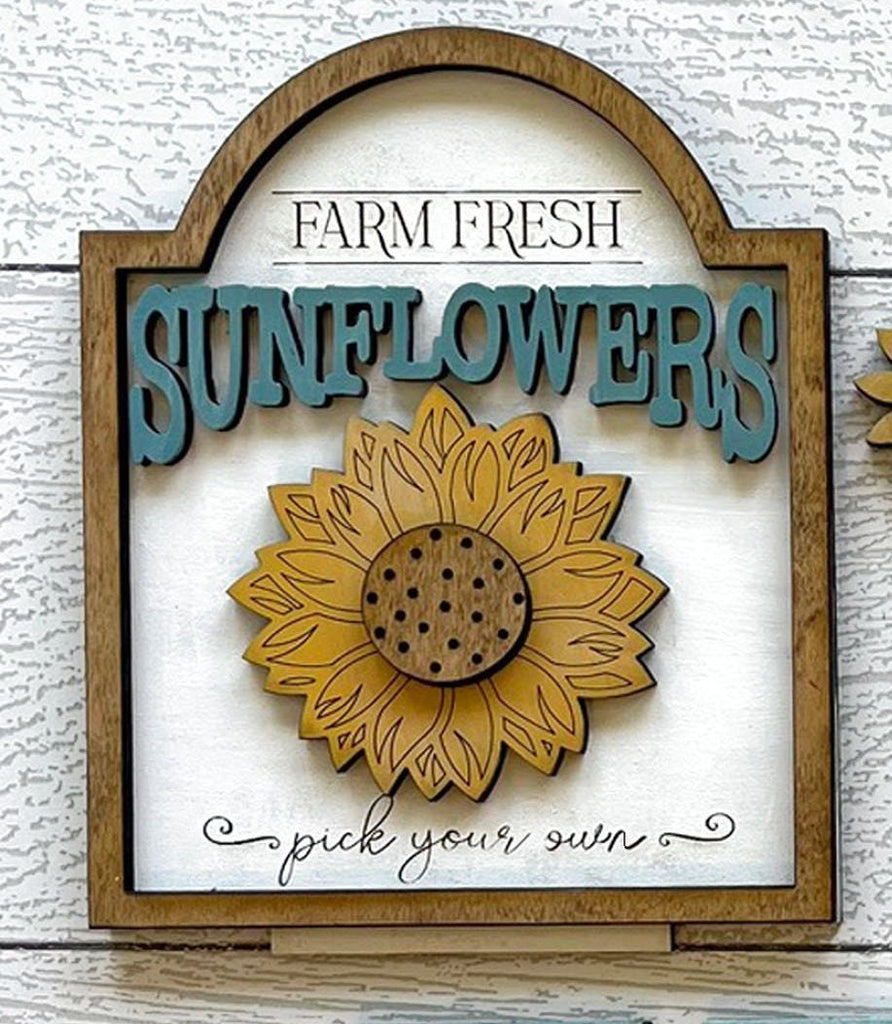 Sunflower Insert for our Bench Interchangeable Shelf Pieces , Decor for Shelf - Wood Blanks for Crafting and Painting