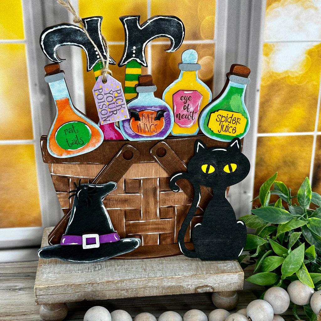 DIY Halloween Basket Insert for Interchangeable Basket Decor - Wood Blank for Painting