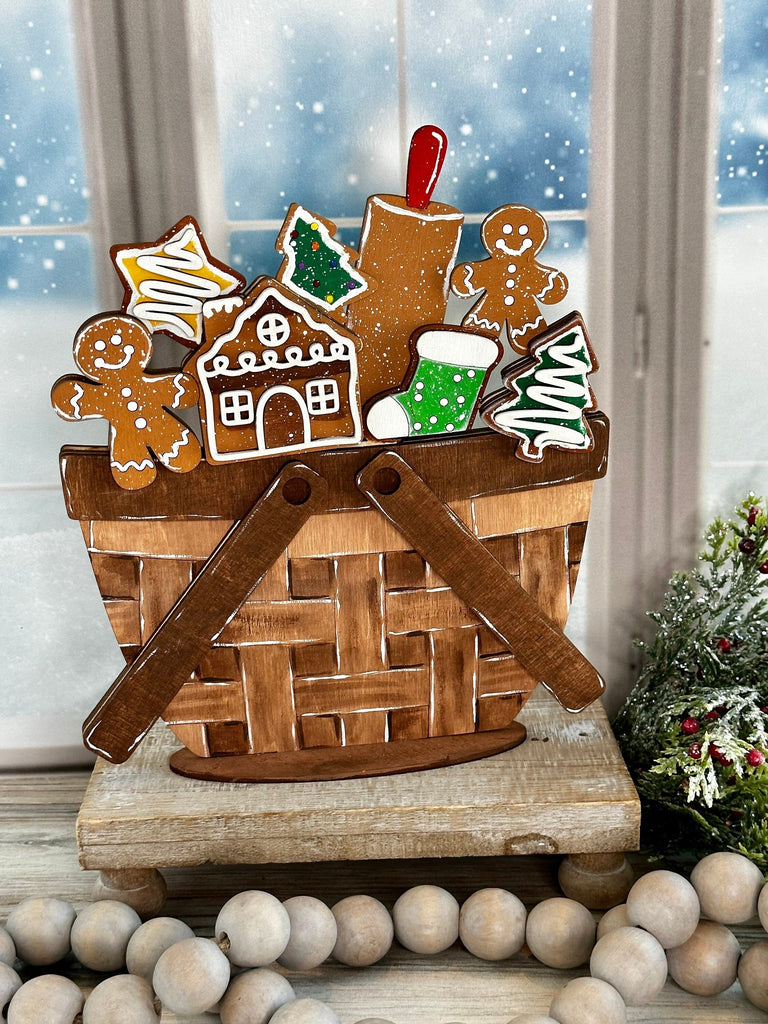 DIY Christmas Baking Basket Insert for Interchangeable Basket Decor - Wood Blank for Painting