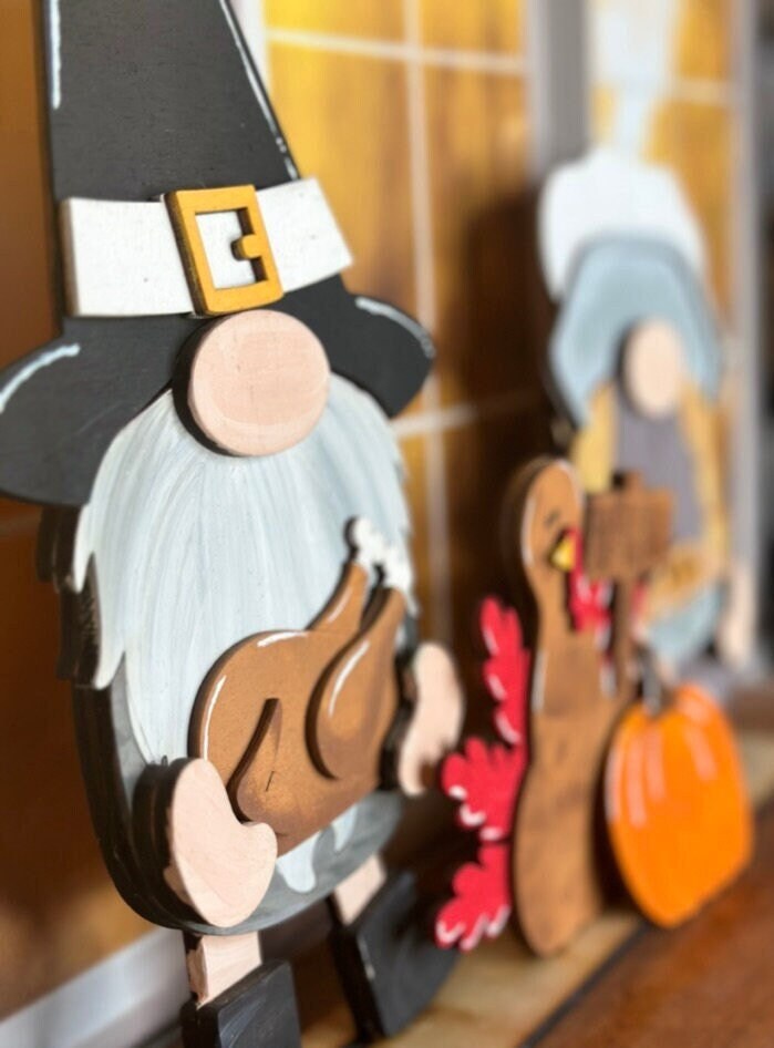 Thanksgiving Freestanding Wood Gnome Outfits- Patriotic Interchangeable Gnomes