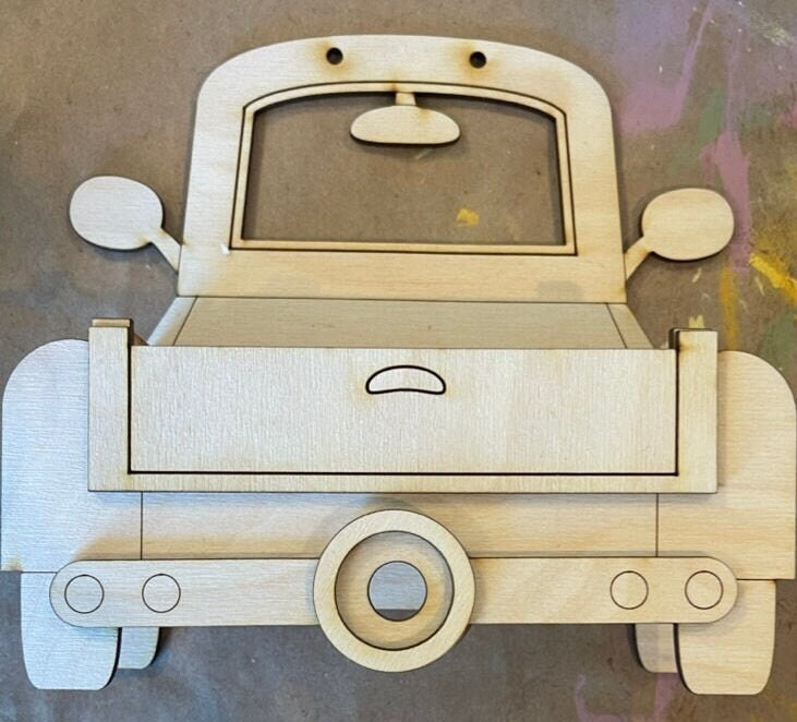 Standing Vintage Back of Truck DIY - Base for Interchangeable Inserts - Tiered Tray Decor - Paint it Yourself Kit