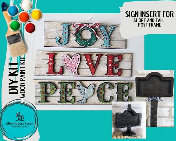 Joy Peace Love DIY Wood Sign - Add on Street Signs