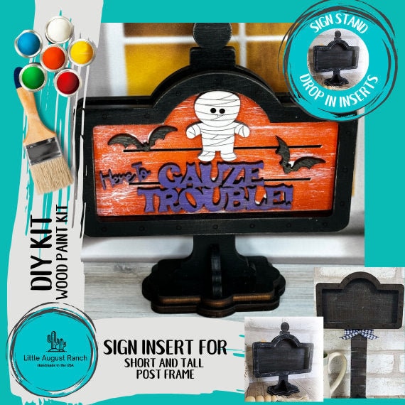 Hallowen Mummy DIY Interchangeable Sign - Drop in Frame