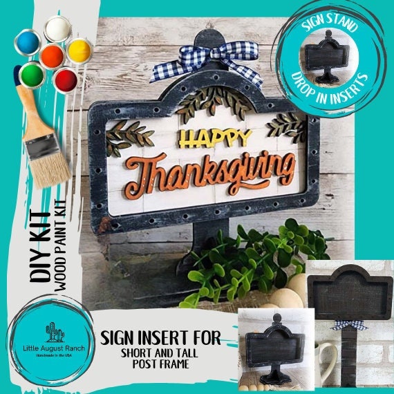 Happy Thanksgiving DIY Interchangeable Sign - Drop in Frame