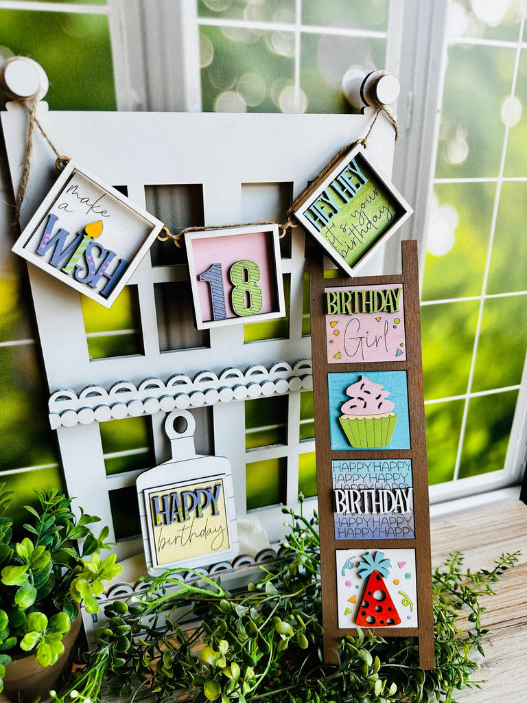 Birthday Tiny Tile for Interchangeable Frame Wood Decor - DIY home Decor