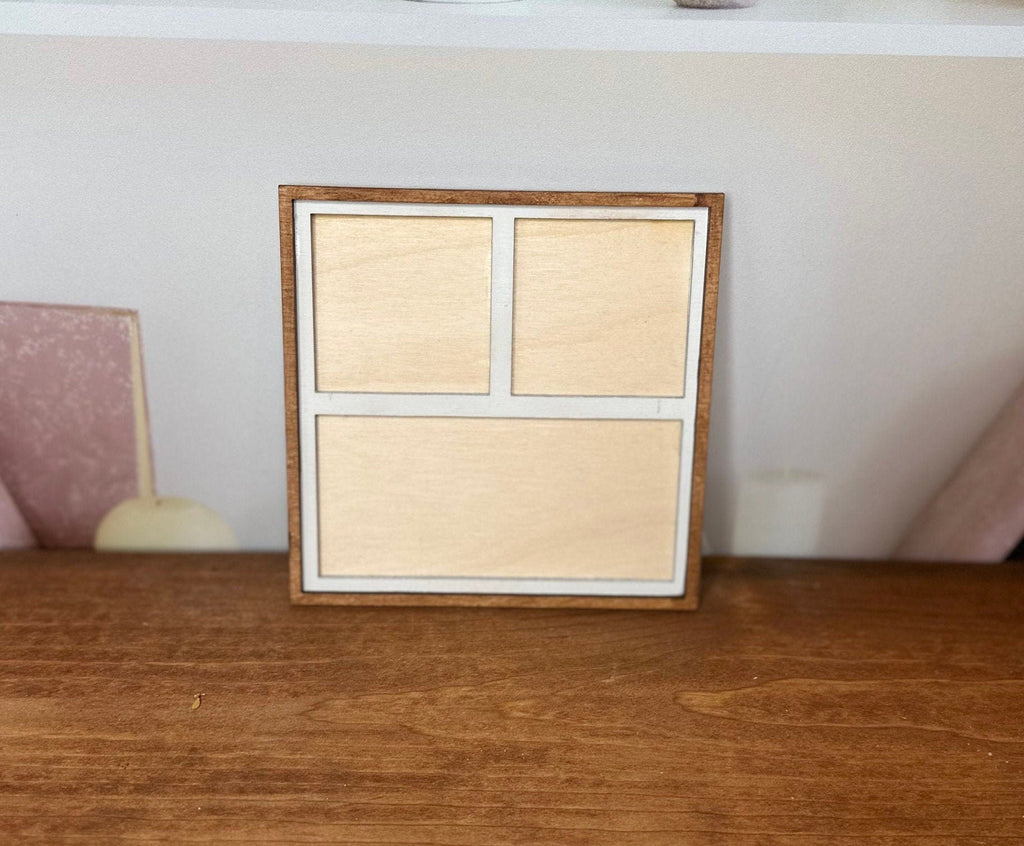 Tiny Tile Rectangle Frames for Interchangeable Wood Tiles - Ladder Decor