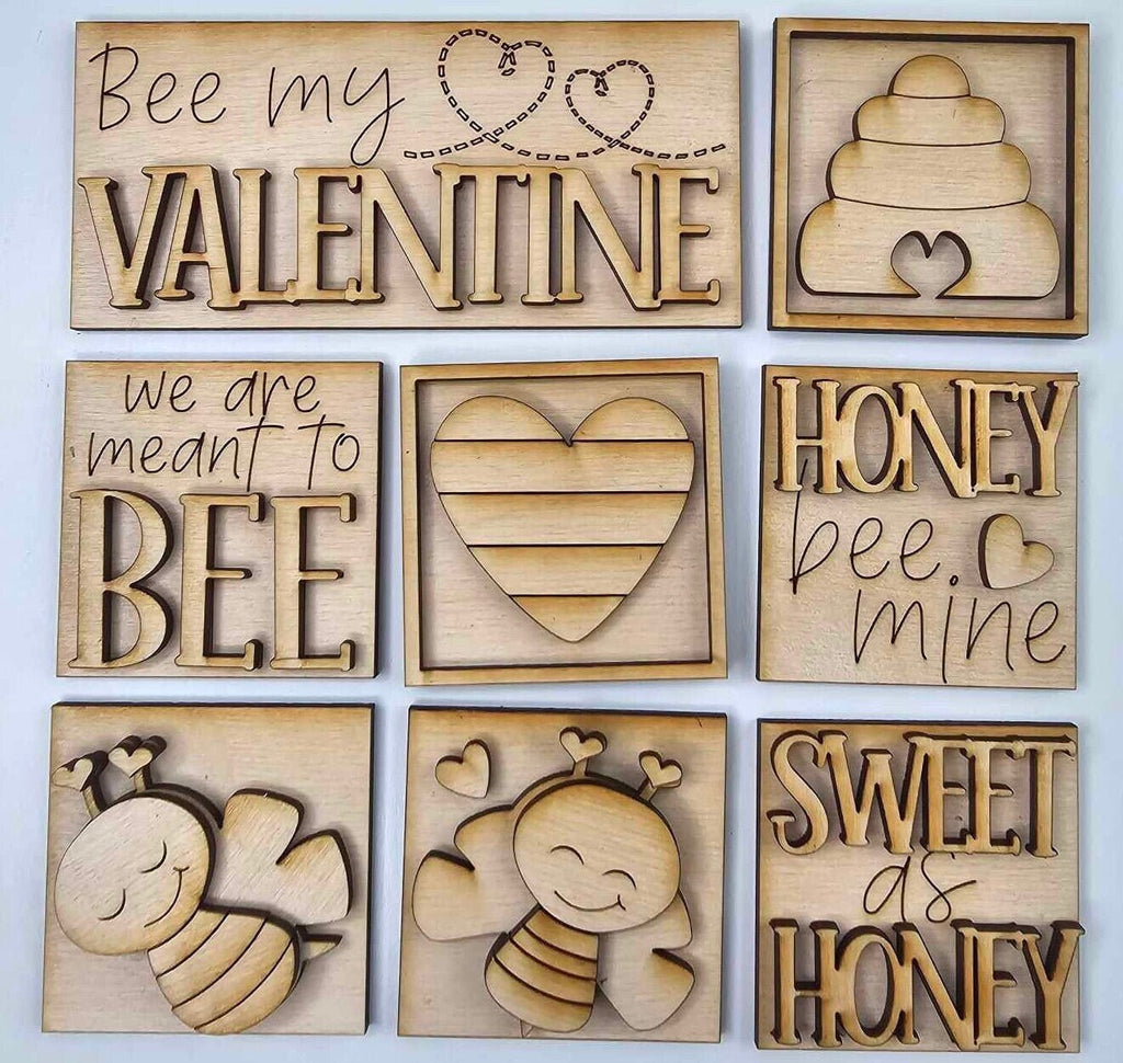 Bee my Valentine for Interchangeable Frame Wood Decor - DIY home Decor