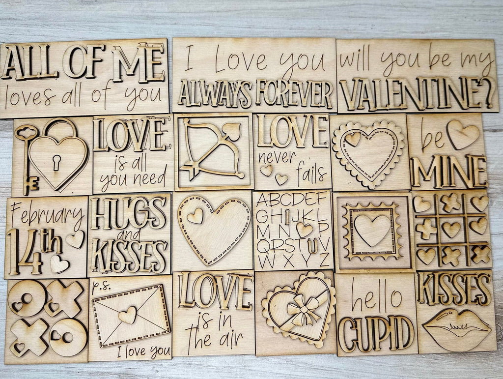 Valentine Variety Pack for Interchangeable Frame Wood Decor - DIY Home Decor