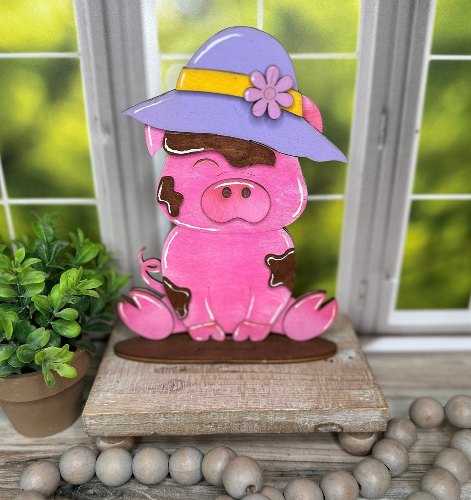 Barnyard Pig, Animals with Interchangeable Hats - DIY Wood Blanks for Painting and Crafting