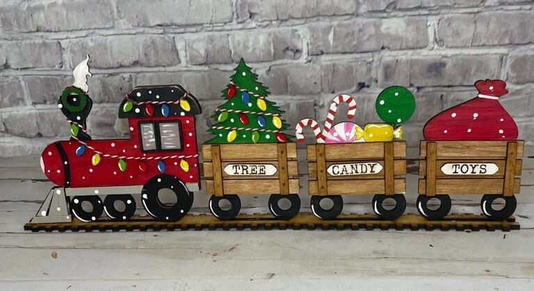 Christmas Village Self Standing Double sided Pieces - TRAIN