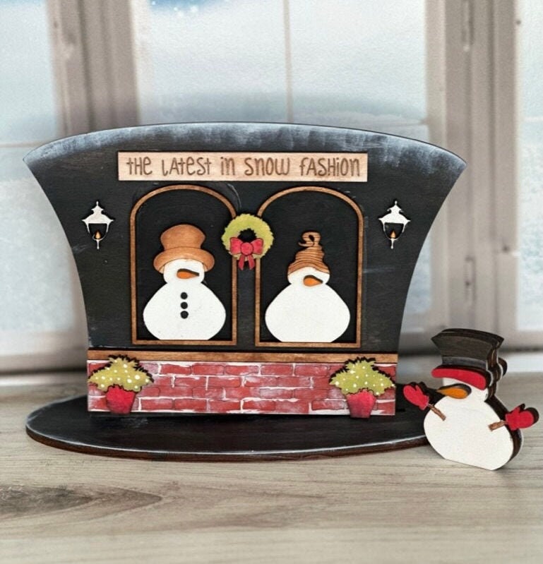 Christmas Village Self Standing Double Sided Pieces - TOP HAT Snow Essentials Co.