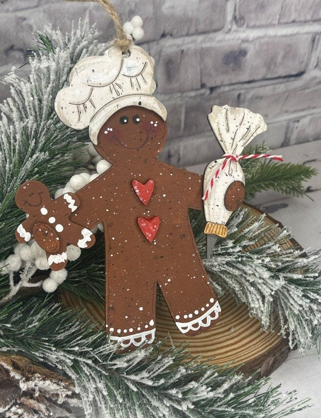 DIY Gingerbread Christmas Ornament Wood Blanks - Christmas Ornament Craft