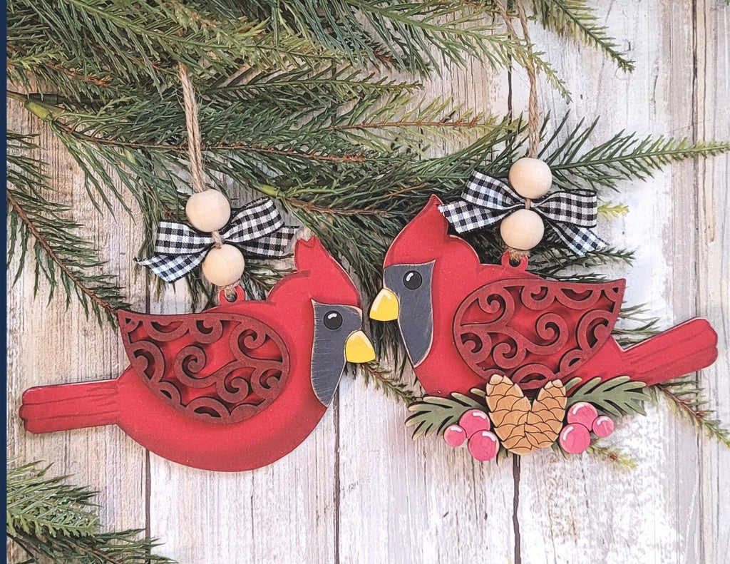 DIY Cardinal Christmas Ornament Wood Blanks - Christmas Ornament Craft