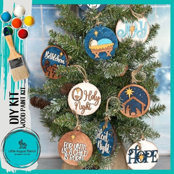 DIY Christmas Nativity Tree Ornament Wood Blanks - Christian Christmas Tree Ornaments