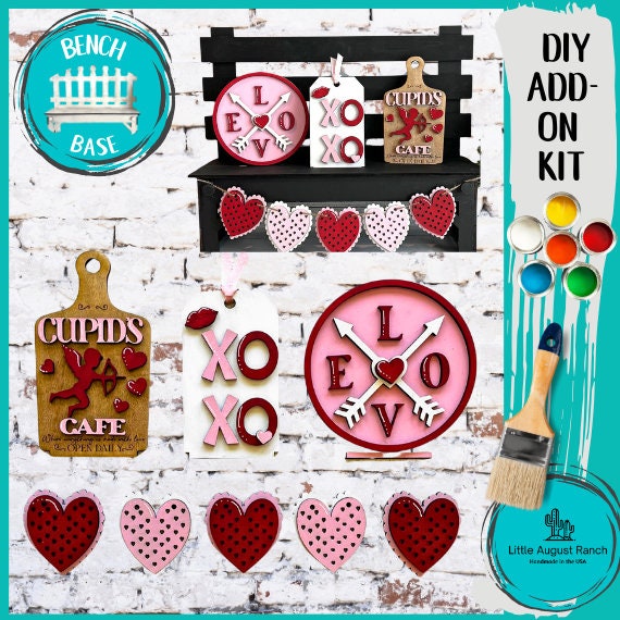 Valentine Insert for our Bench Interchangeable Shelf Pieces , Decor for Shelf - Wood Blanks for Crafting and Painting