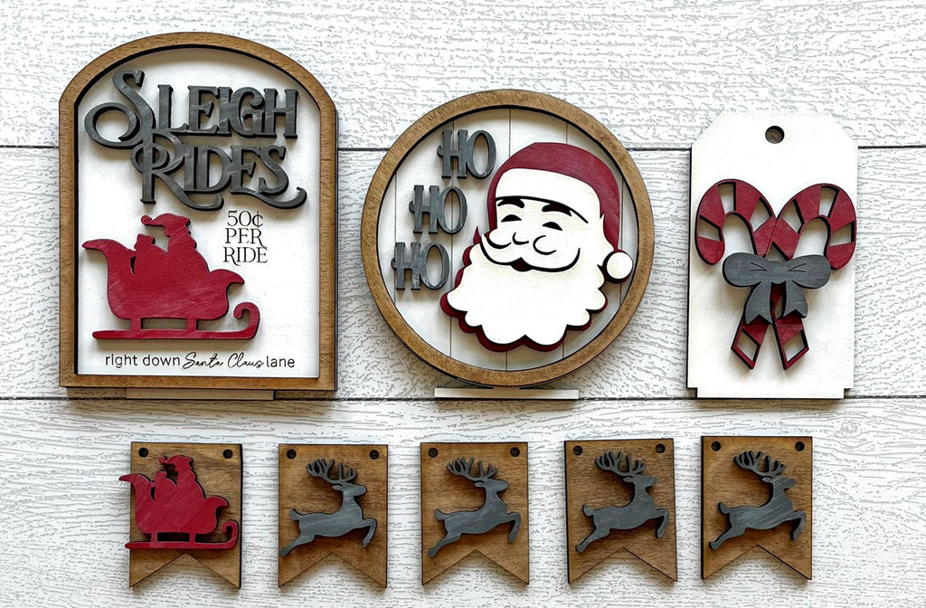 Christmas Santa Insert for our Bench Interchangeable Shelf Pieces , Decor for Shelf - Wood Blanks for Crafting and Painting