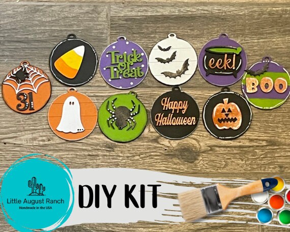 Little August Ranch Halloween DIY Kit featuring DIY Halloween Ornament Wood Blanks - Traditional Halloween Tree Ornaments.