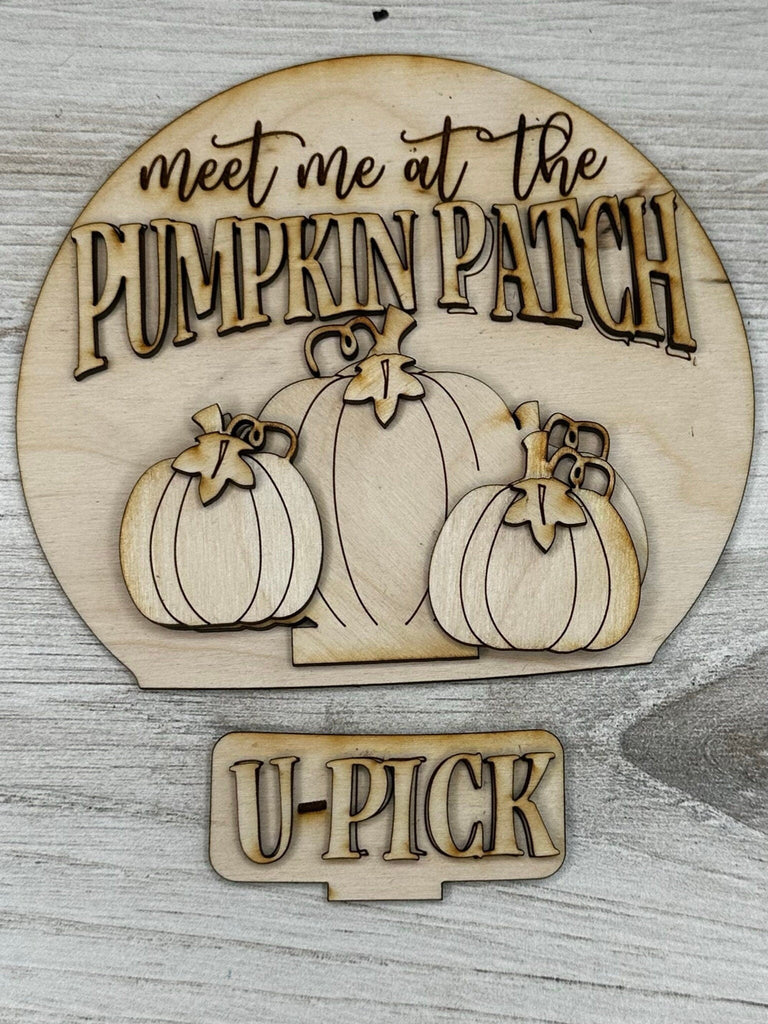 Pumpkin Patch Insert for Snow Globe DIY Interchangeable Decor Inserts - Wood Paint Kit