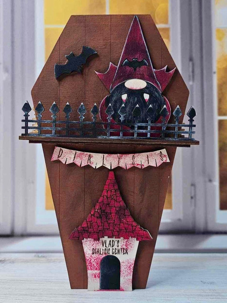 Halloween Village Self Standing Double sided Pieces - Blood Bank