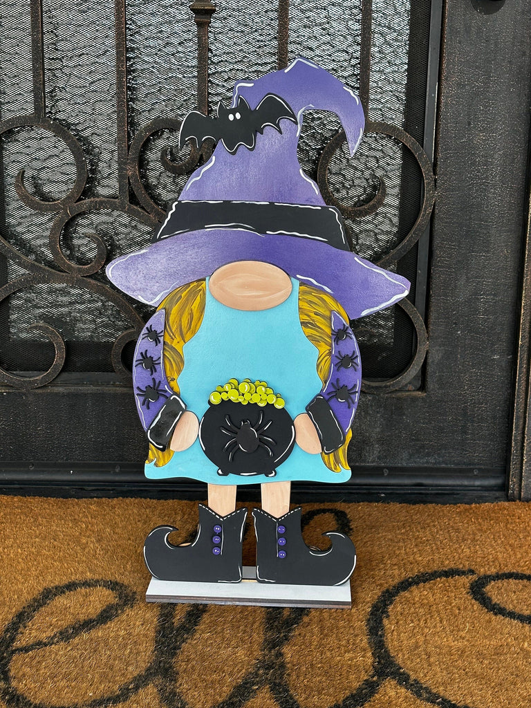 Tall Porch Gnome Halloween Outfits- DIY Interchangeable Gnome Wood Blanks